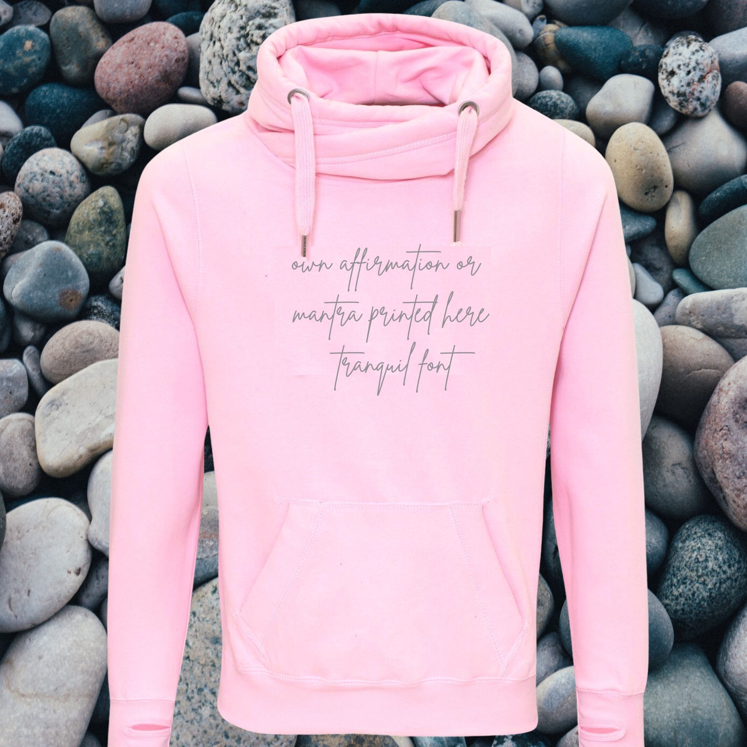Own Affirmation Cross Neck Hoodie - Tranquil Soul Clothing